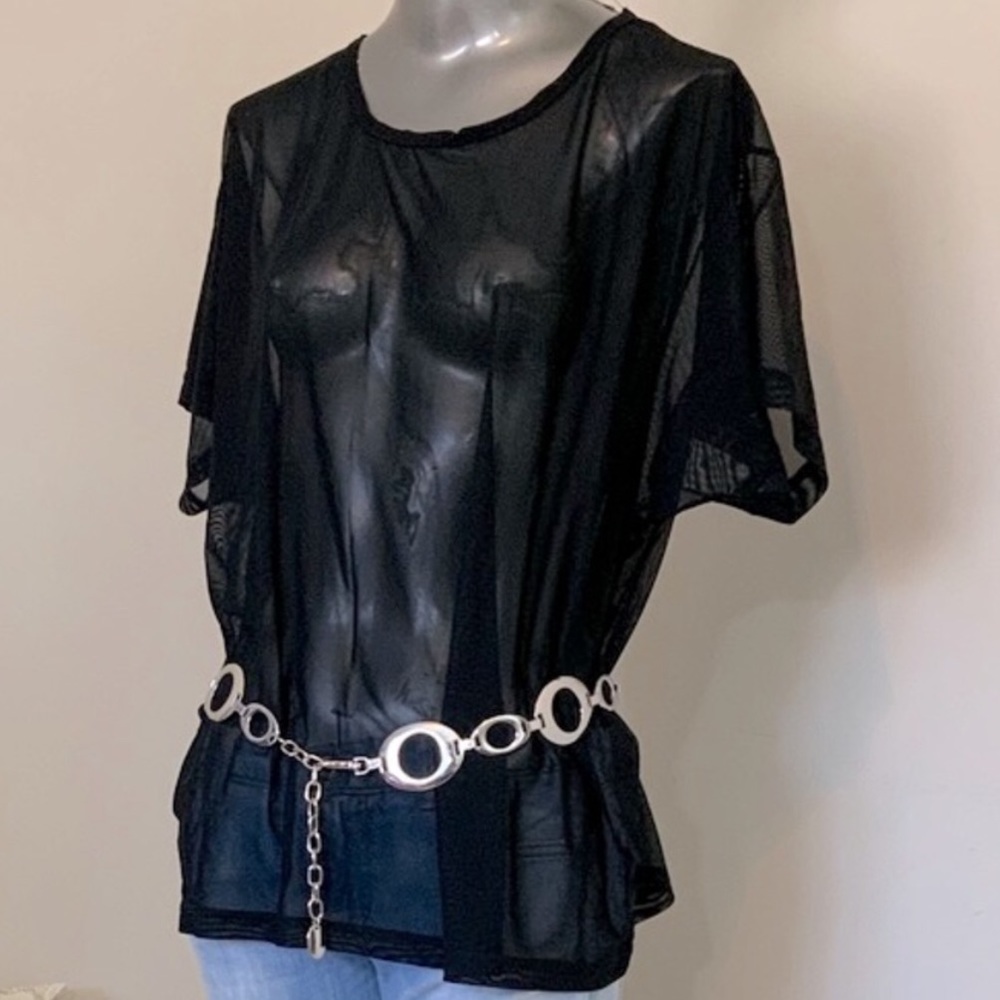 Short Sleeve Sheer Black T-shirt